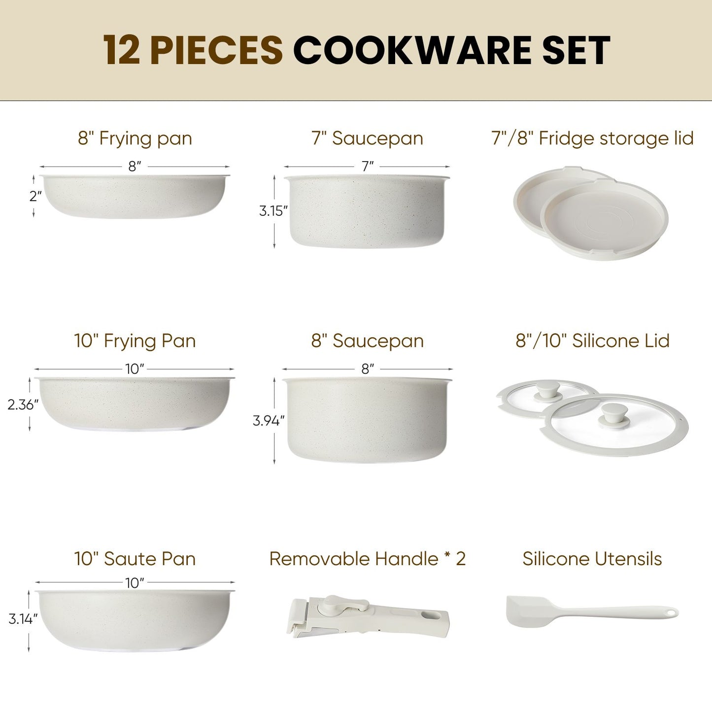 12 POTS and pans set, non-stick kitchen cookware set