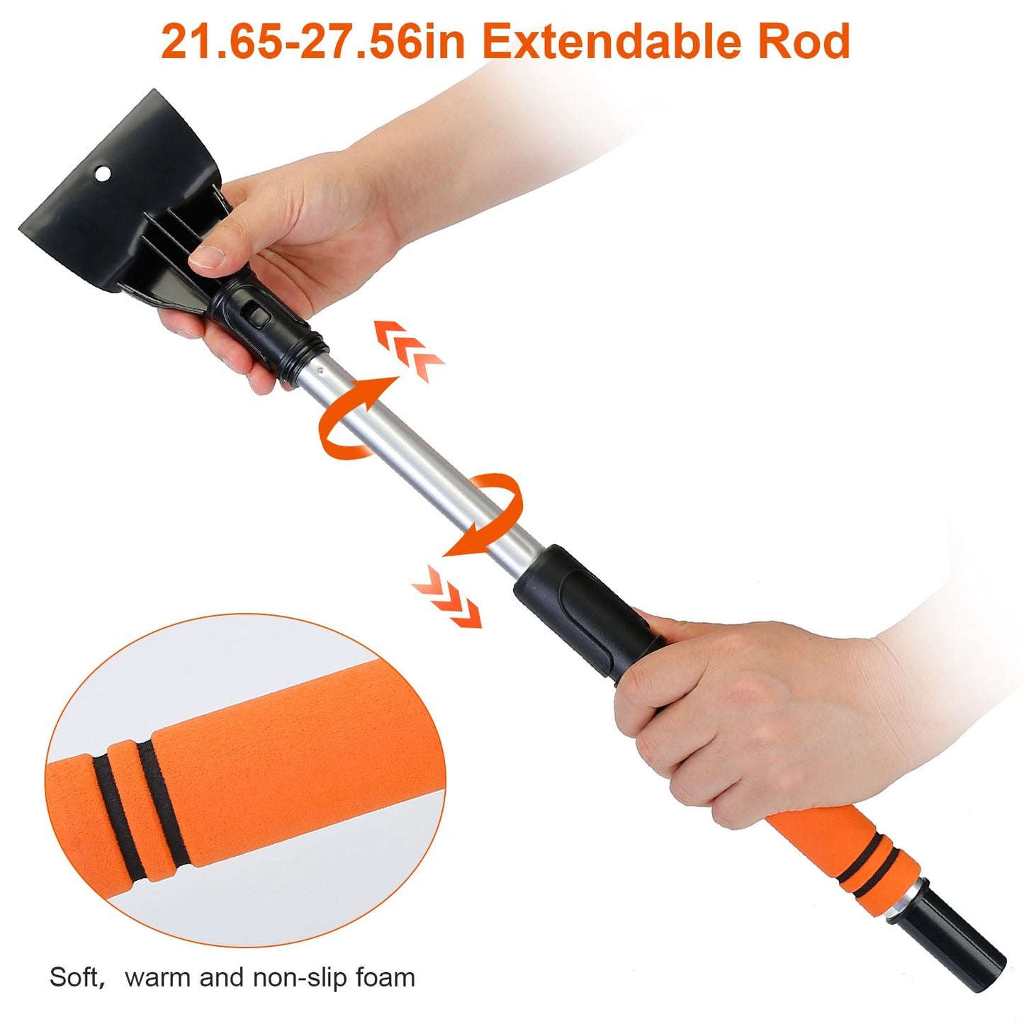 3 In 1 Windshield Ice Scraper Extendable Car Snow Removal Tool Telescoping Car Broom Snow Shovel Automobile Frost Removal