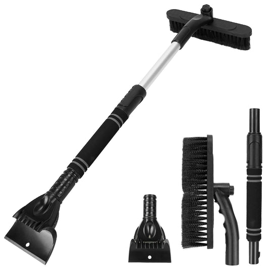 3 In 1 Windshield Ice Scraper Extendable Car Snow Removal Tool Telescoping Car Broom Snow Shovel Automobile Frost Removal