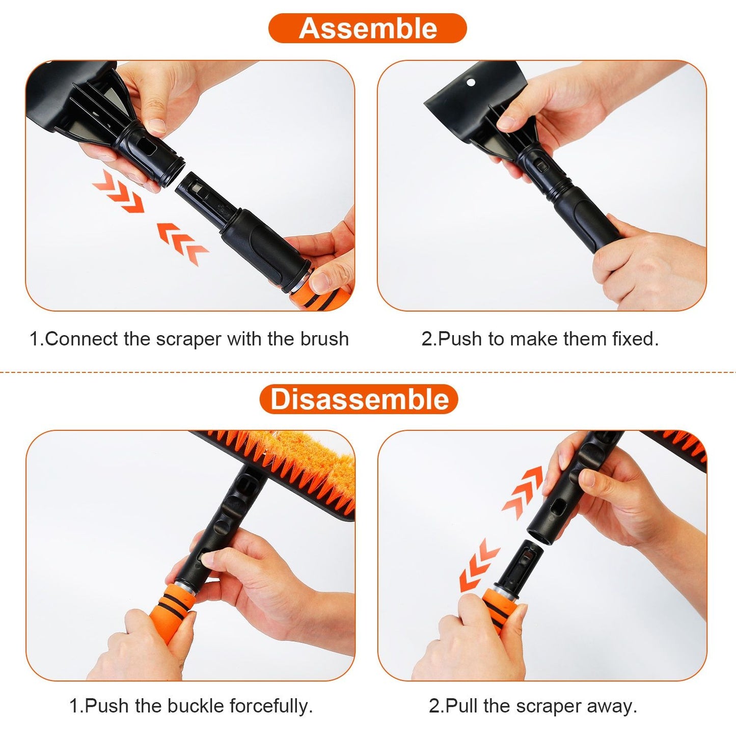 3 In 1 Windshield Ice Scraper Extendable Car Snow Removal Tool Telescoping Car Broom Snow Shovel Automobile Frost Removal