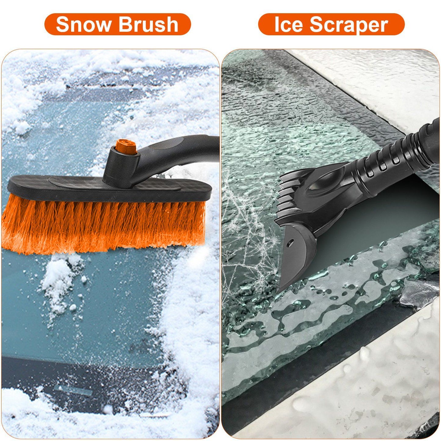 3 In 1 Windshield Ice Scraper Extendable Car Snow Removal Tool Telescoping Car Broom Snow Shovel Automobile Frost Removal