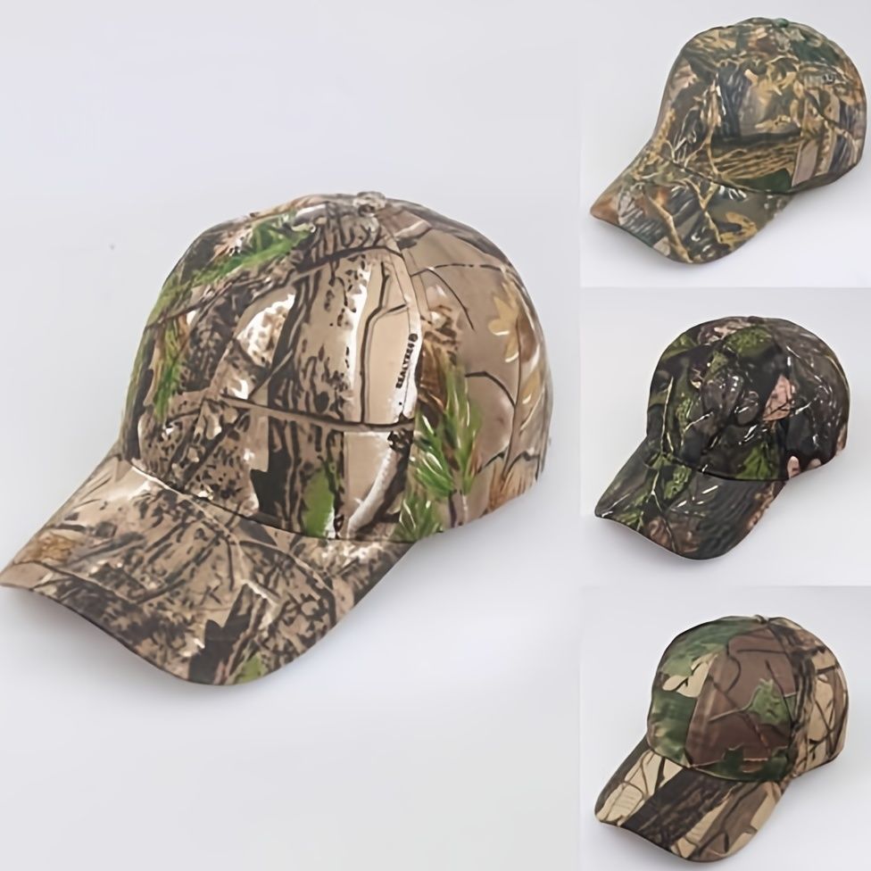 1pc Men's Adjustable Cap; Camo Baseball Hunting Fishing Twill ted CapFit For Super Foot Bowl Sunday Party