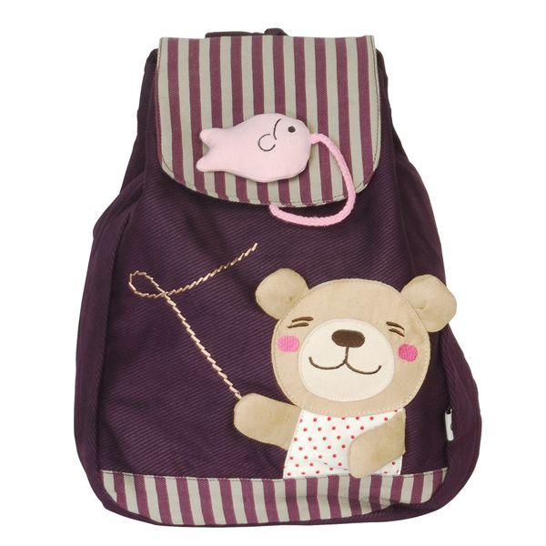 [Happy School Day] Fabric Art School Backpack Outdoor Daypack