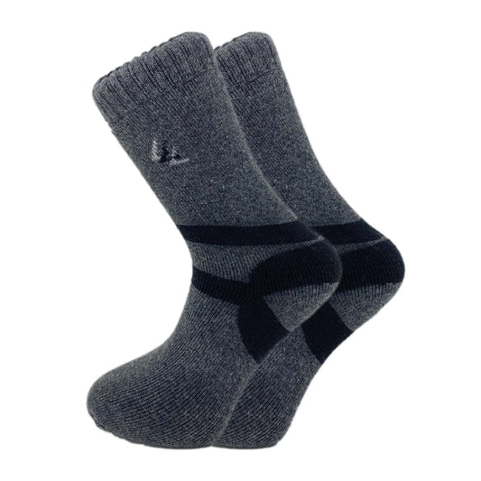 Thermal Socks for Men Winter Wool Crew Socks Gray 1 Pair Size 10-13