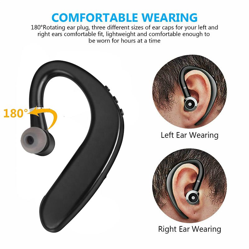 Wireless earphones with microphone for all smartphones; hands-free sports headphones with Bluetooth connection and microphone